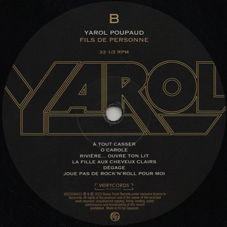 Yarol Poupaud LP Fils de Personne label B